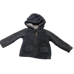 Carter's Baby Boys Hooded Bear Ears Sweater Navy Blue Size 24 M Pockets Full Zip